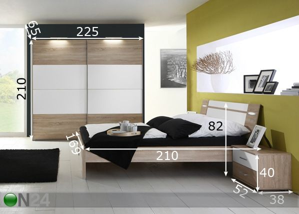 Magamistoakomplekt Vicenza 160x200 cm mõõdud