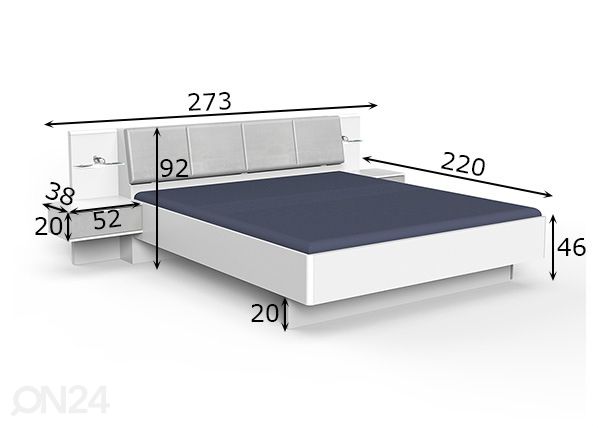 Magamistoakomplekt Virgo 160x200 cm mõõdud