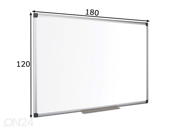 Magnettahvel Bi-office 180x120 cm (alum. raam, emailpind) mõõdud