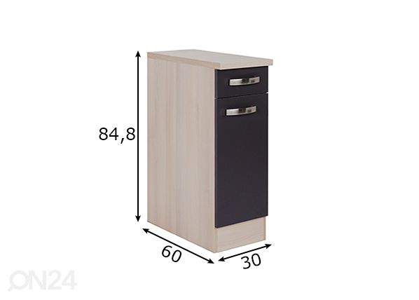 Majandusruumi alumine kapp Porto 30 cm mõõdud