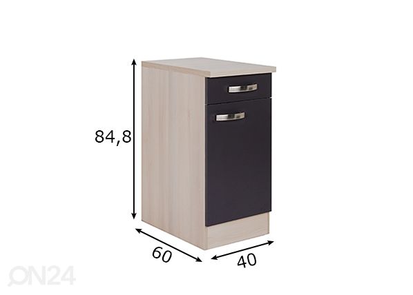 Majandusruumi alumine kapp Porto 40 cm mõõdud