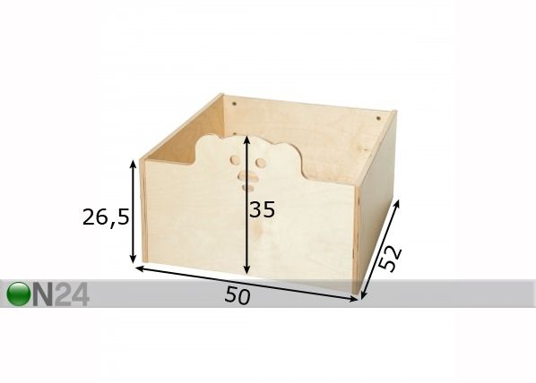 Mänguasjade kast Teddy mõõdud
