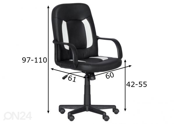 Mänguritool Chair Carmen 6516 mõõdud