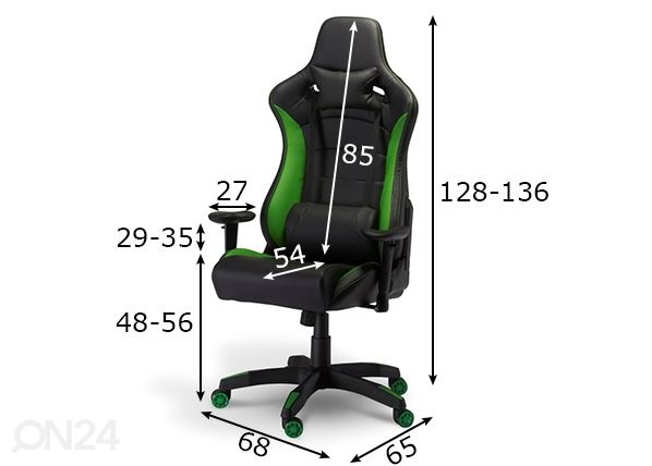 Mänguritool Gaming de Luxe, must/roheline mõõdud