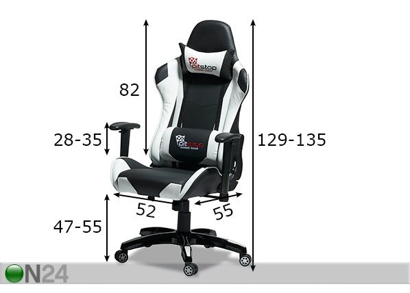 Mänguritool Gaming, must/valge mõõdud