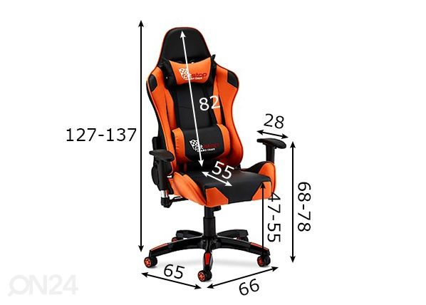 Mänguritool Gaming, oranž/must mõõdud