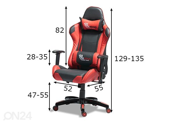Mänguritool Gaming, punane/must mõõdud