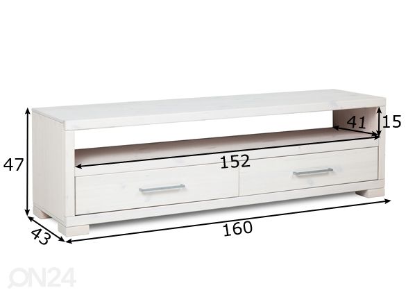Männipuidust TV-alus 160 cm mõõdud