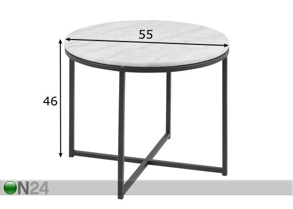 Marmorplaadiga abilaud Cross Ø 55 cm mõõdud