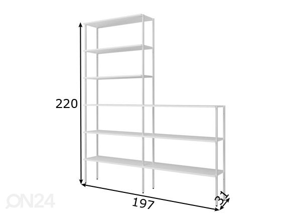 Metallist riiul Rack Edition mõõdud