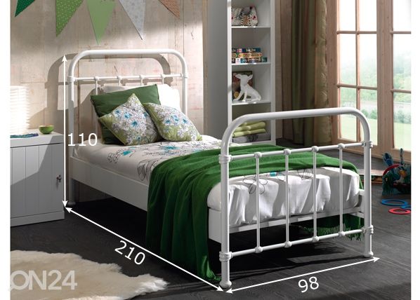 Metallvoodi New York 90x200 cm mõõdud