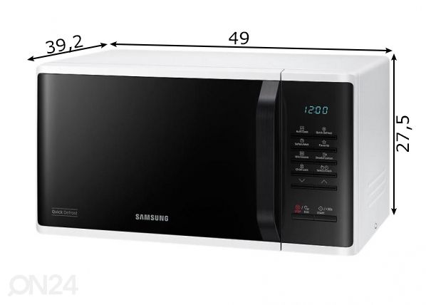 Mikrolaineahi Samsung mõõdud