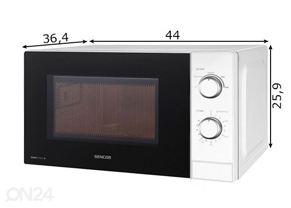 Mikrolaineahi Sencor SMW1718WH mõõdud