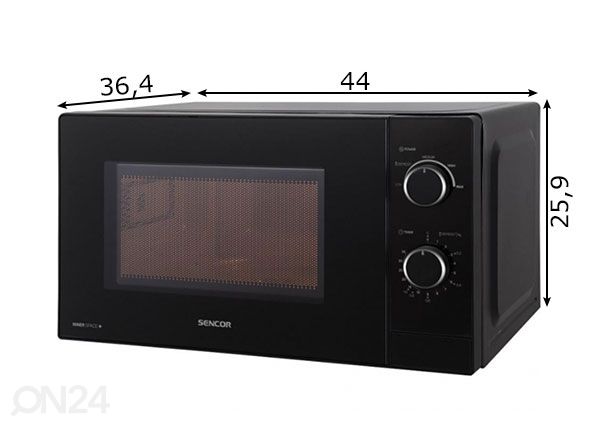 Mikrolaineahi Sencor SMW1719BK mõõdud