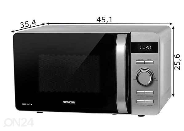 Mikrolaineahi Sencor SMW5217SL mõõdud