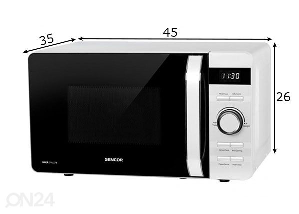 Mikrolaineahi Sencor SMW5517WH mõõdud