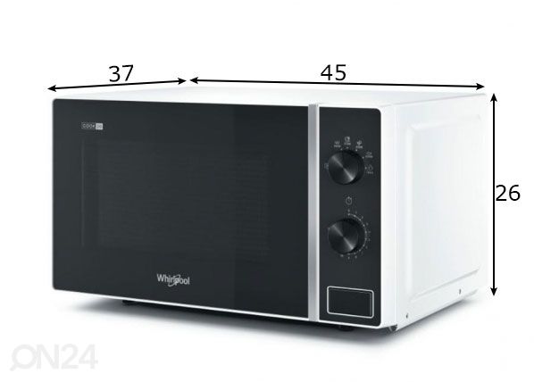 Mikrolaineahi Whirlpool MWP101W mõõdud