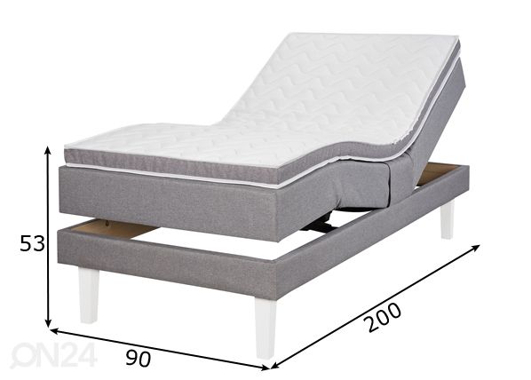 Mootorvoodi Visco Delux 90x200 cm mõõdud