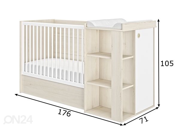 Multifunktsionaalne voodikomplekt Romeo 60x120 cm mõõdud