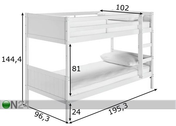Narivoodi 90x190 cm mõõdud