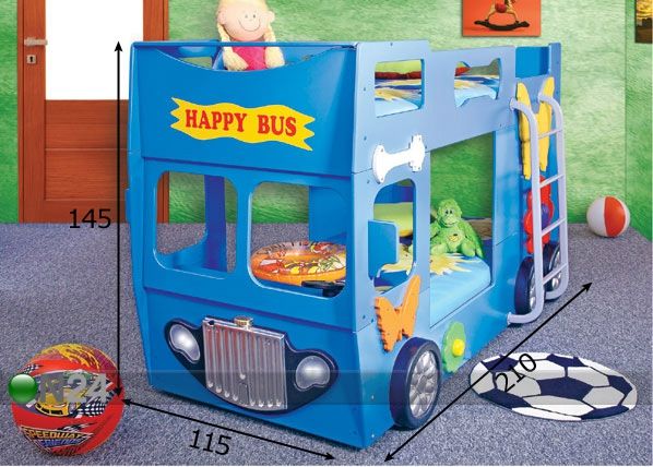 Narivoodi komplekt Happy Bus 90x190 cm mõõdud