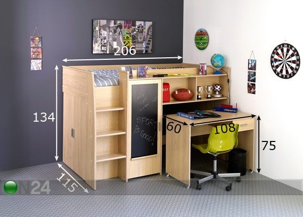 Narivoodi komplekt Jack 90x200 cm mõõdud