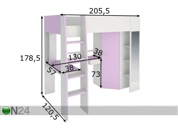 Narivoodi komplekt Mila 90x200 cm mõõdud