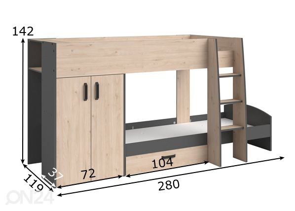Narivoodi komplekt Stim2 90x200 cm mõõdud
