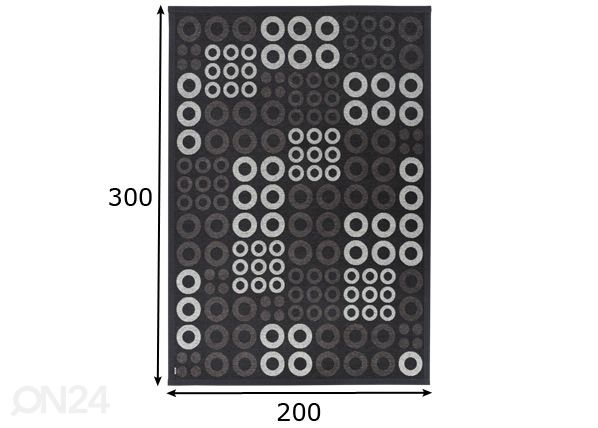 Narma smartWeave® vaip Kupu carbon 200x300 cm mõõdud