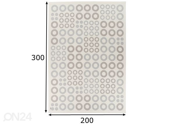 Narma smartWeave® vaip Kupu white 200x300 cm mõõdud