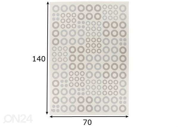 Narma smartWeave® vaip Kupu white 70x140 cm mõõdud