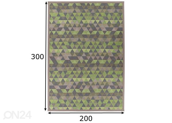 Narma smartWeave® vaip Luke green 200x300 cm mõõdud
