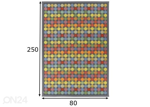 Narma smartWeave® vaip Pallika bright 80x250 cm mõõdud