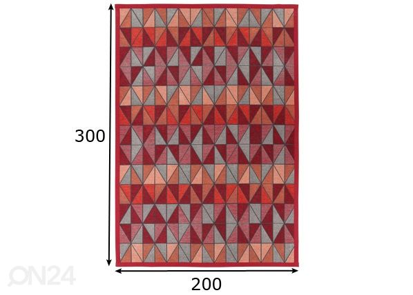 Narma smartWeave® vaip Treski red 200x300 cm mõõdud