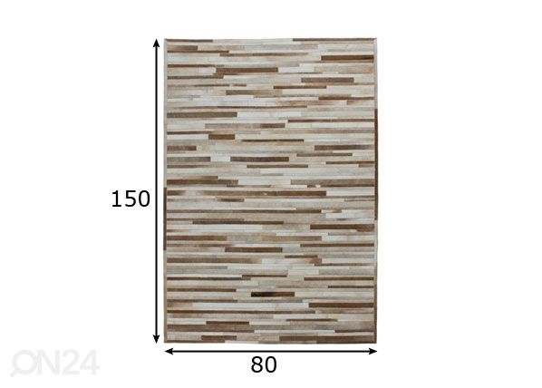 Naturaalsest nahast vaip 80x150 cm mõõdud