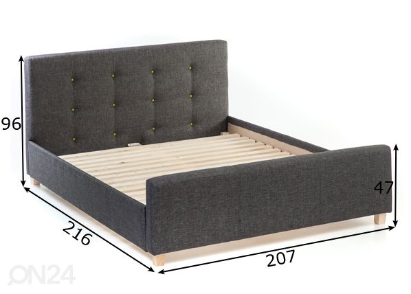 Nööpidega voodi Venecija 200x200 cm mõõdud