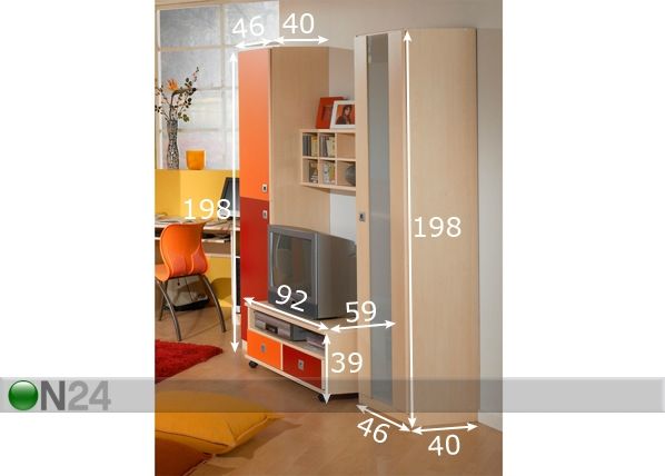 Noortetoakomplekt Sunny mõõdud