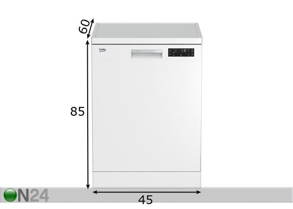 Nõudepesumasin Beko DFS28020W mõõdud