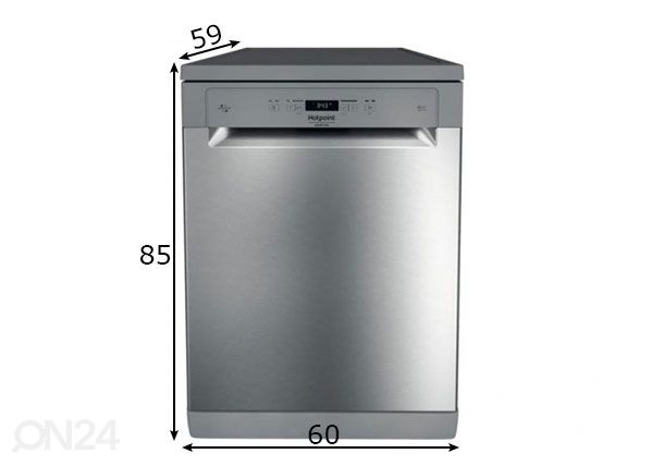 Nõudepesumasin Hotpoint-Ariston HFC3C41CWX mõõdud