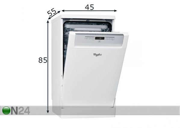 Nõudepesumasin Whirlpool ADP 522 WH mõõdud