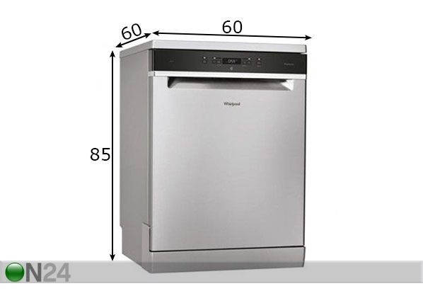 Nõudepesumasin Whirlpool WFC3C22PX mõõdud