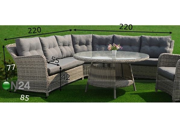 Nurgadiivan aeda Bolton mõõdud