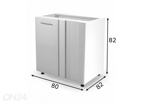 Nurgakapp (alumine) 100 cm mõõdud