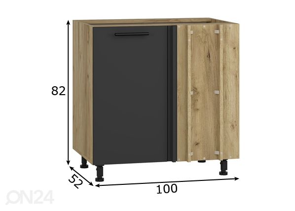 Nurgakapp (alumine) 100 cm mõõdud