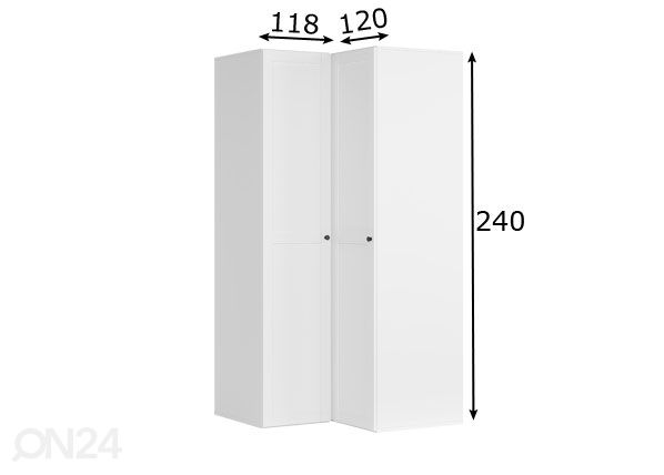 Nurgariidekapp 116 cm mõõdud