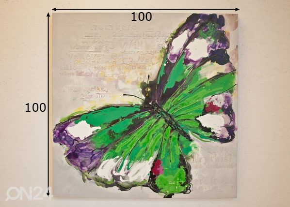 Õlimaal Liblikas 100x100 cm mõõdud