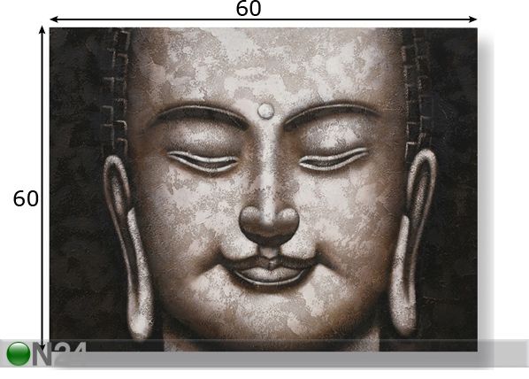 Õlimaal lõuendil Buddha 60x60 cm mõõdud