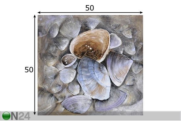 Õlimaal lõuendil Clam 50x50 cm mõõdud