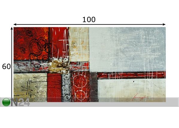 Õlimaal lõuendil Line 60x100 cm mõõdud