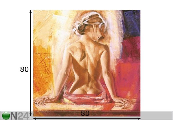 Õlimaal lõuendil Naine 80x80 cm mõõdud
